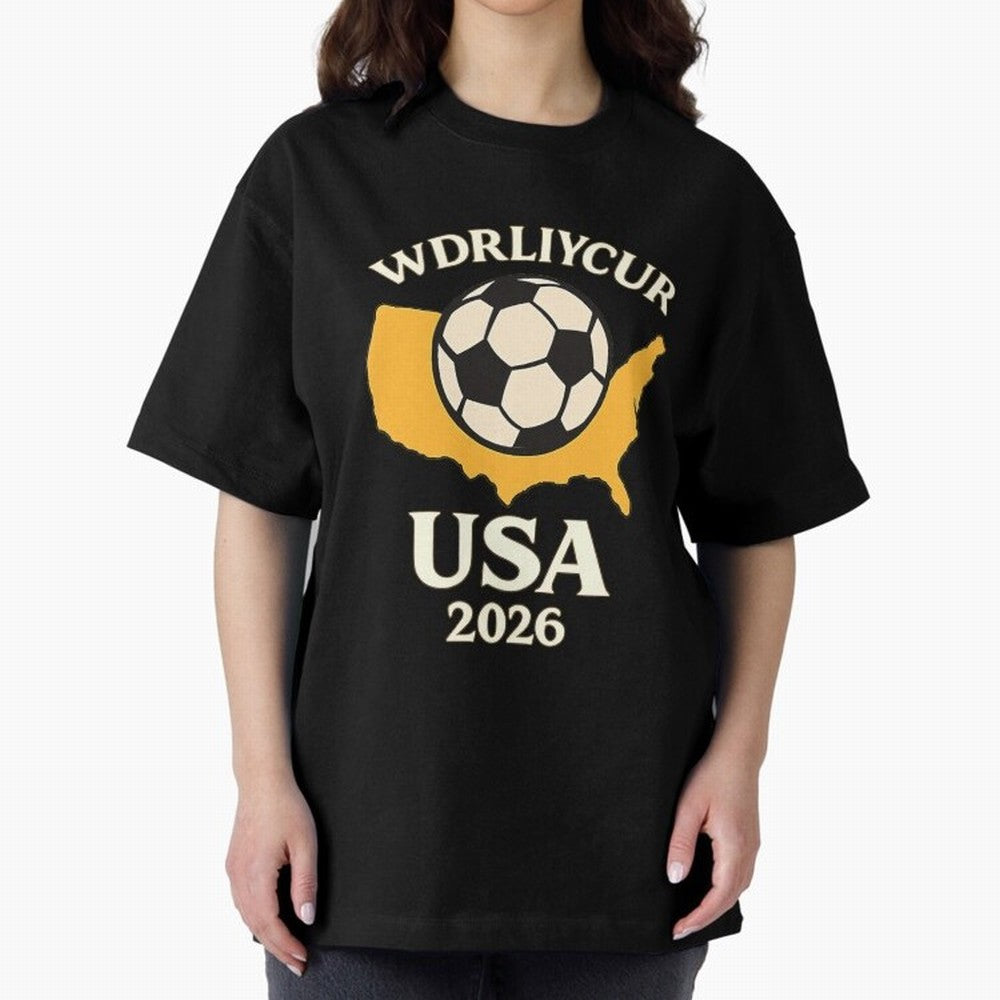 World Cup 2026 USA Soccer Fan T-Shirt Oversized T-Shirt Represent Fans Who Live for FIFA World Cup 2026 Centered on Haaland and Mbappe, Argentina and Brazil Energy, Stadium Memories, Football Loyalty, International Chants and Championship