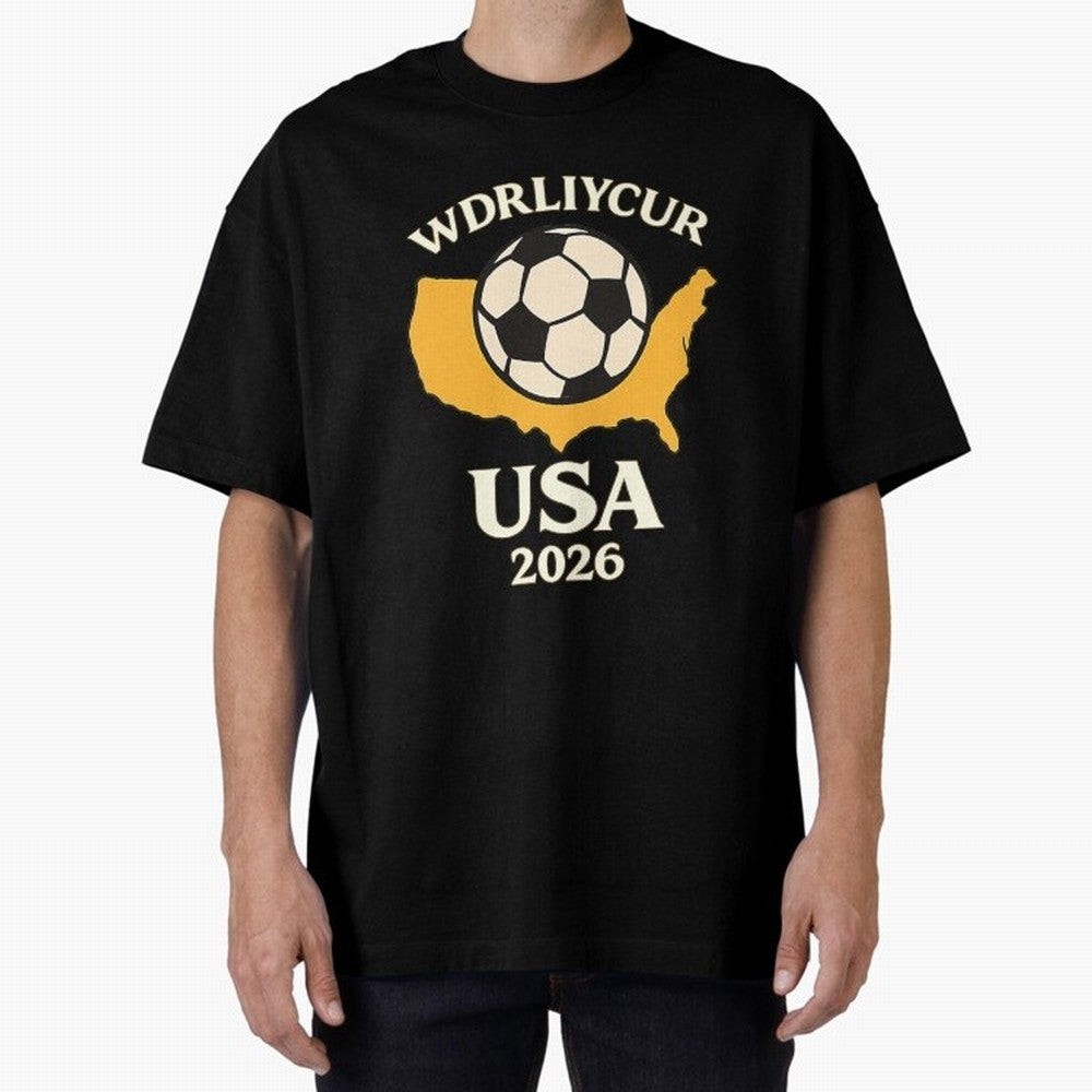 World Cup 2026 USA Soccer Fan T-Shirt Oversized T-Shirt Represent Fans Who Live for FIFA World Cup 2026 Centered on Haaland and Mbappe, Argentina and Brazil Energy, Stadium Memories, Football Loyalty, International Chants and Championship
