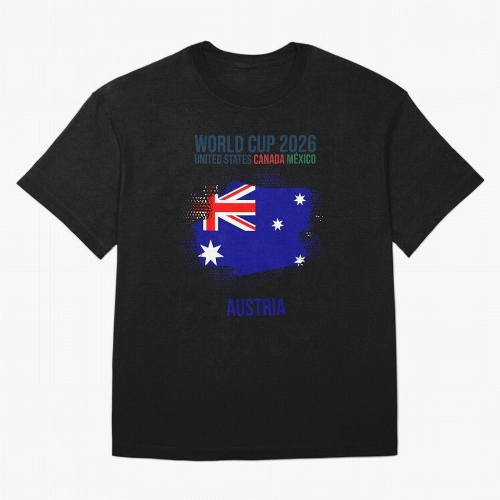 AUSTRIA WORLD CUP 2026 Oversized T-Shirt Relive the Noise and Pride of Global Football Passion for FIFA World Cup 2026 Group Stage, Driven by Haaland and Mbappe, Argentina and Brazil, Match Day Excitement, Supporter Culture, Golden Goals and Global