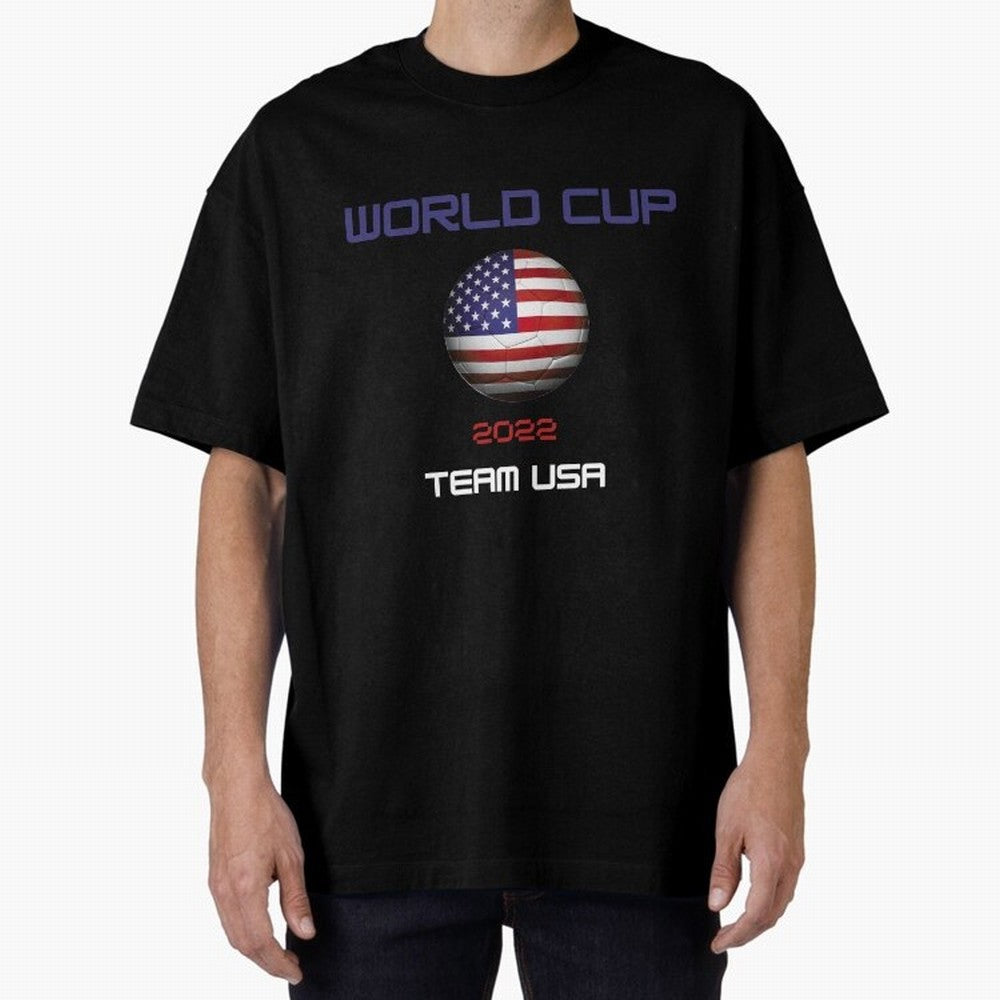World cup 2022 Team USA Oversized T-Shirt Support Iconic Players in FIFA World Cup 2026 Group Stage for Fans of Cristiano Ronaldo, Haaland and CR7 and Spain, Bringing Fan Favorite Moments, National Team Passion, Big Match Drama and Soccer History;