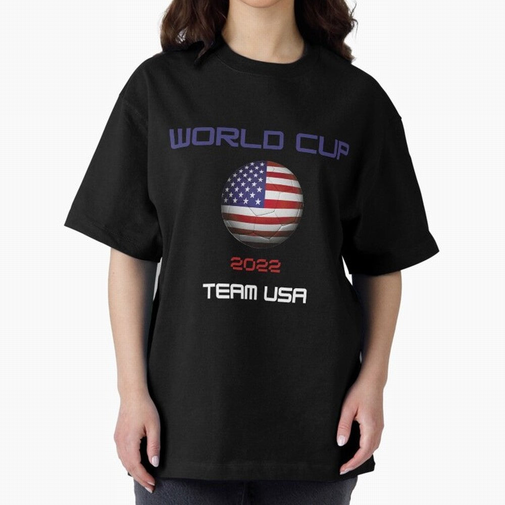 World cup 2022 Team USA Oversized T-Shirt Support Iconic Players in FIFA World Cup 2026 Group Stage for Fans of Cristiano Ronaldo, Haaland and CR7 and Spain, Bringing Fan Favorite Moments, National Team Passion, Big Match Drama and Soccer History;