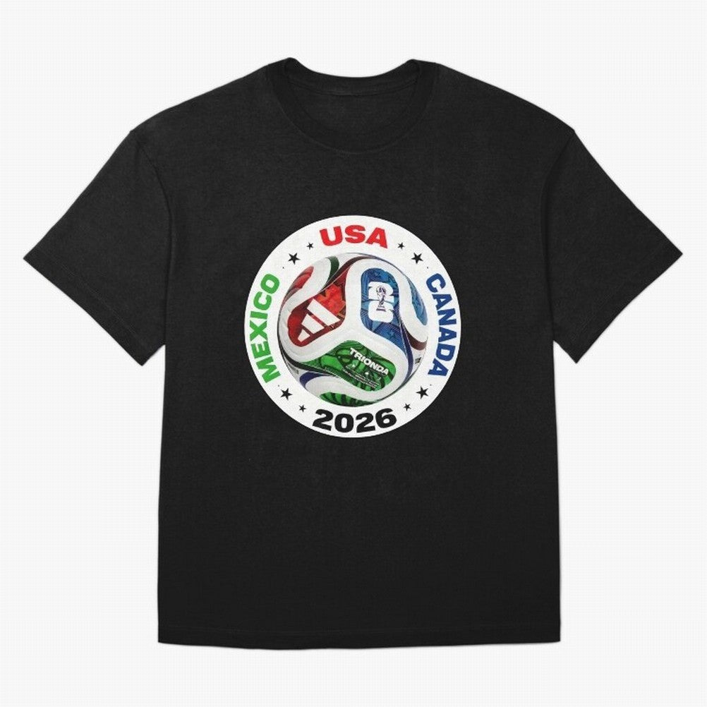 Trionda 26 Soccer Ball - North America 2026 Football Art Oversized T-Shirt Bring Supporter Culture to FIFA World Cup 2026 USA Canada Mexico Spirit, Centered on Brazil, Messi, Soccer Culture, Superstar Moments, National Team Dreams and Competitive