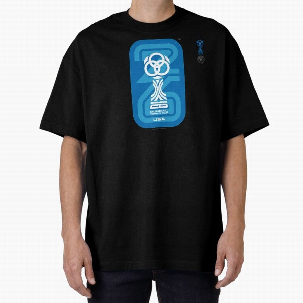 Mundial 26 USA Fan Trophy ¨C Retro Soccer World Cup Inspired Graphic ¨C Modern Football Art Design Oversized T-Shirt Fuel Your Fan Pride for FIFA World Cup 2026 Group Stage Filled with Cristiano Ronaldo, Haaland and CR7, Brazil, Portugal and
