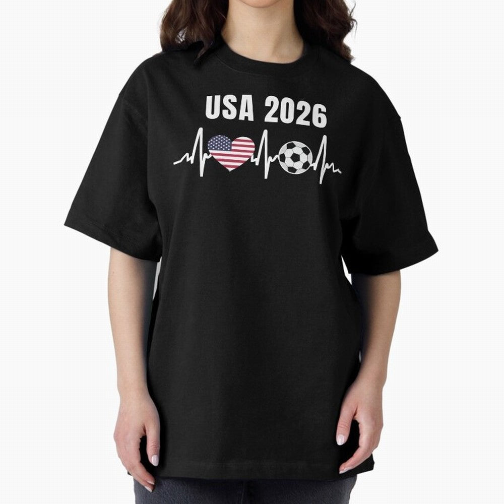 Soccer USA 2026 American Flag America World Cup Fan Gift Oversized T-Shirt Bring a Champion Mindset to FIFA World Cup 2026 Built around Haaland, Germany Energy, Championship Spirit, Famous Goals, Roaring Crowds and International Football Unity;
