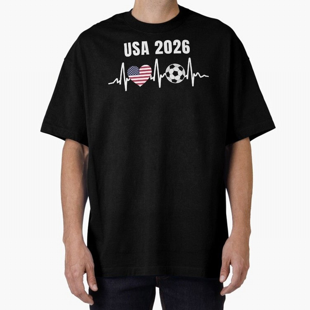 Soccer USA 2026 American Flag America World Cup Fan Gift Oversized T-Shirt Bring a Champion Mindset to FIFA World Cup 2026 Built around Haaland, Germany Energy, Championship Spirit, Famous Goals, Roaring Crowds and International Football Unity;