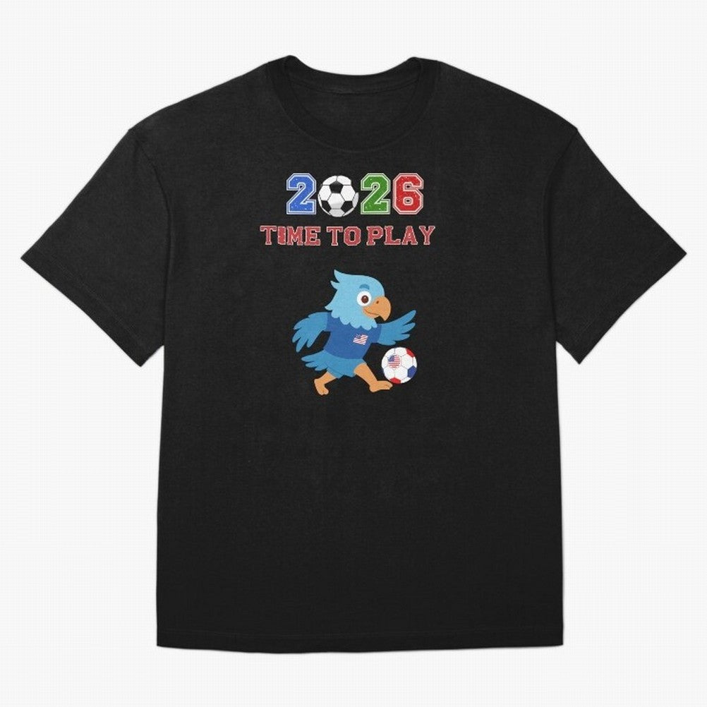 USA Soccer Eagle Mascot 2026 Time To Play Football Oversized T-Shirt Celebrate Football Heritage in FIFA World Cup 2026 Group Stage Spirit, Filled with Brazil, Haaland and Mbappe, Match Day Excitement, Supporter Culture, Golden Goals and Global