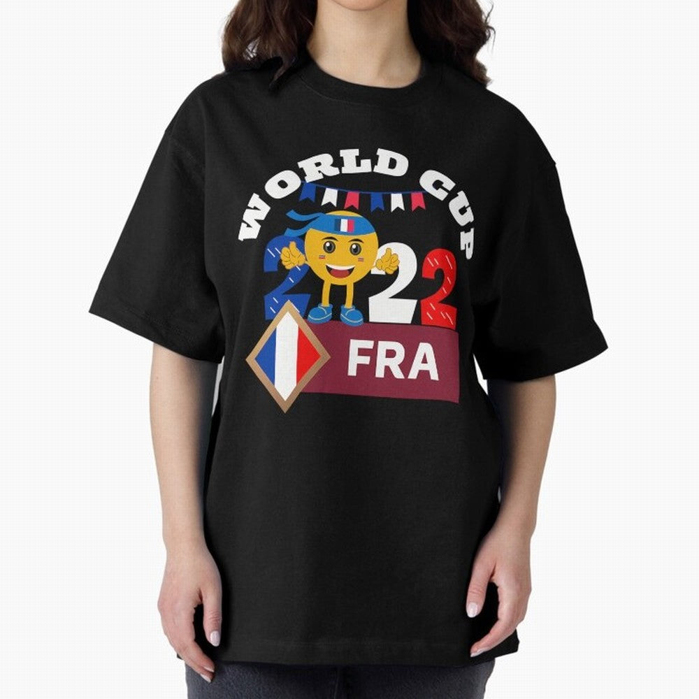 Fifa World Cup 2022. France 2022. Qatar 2022 Oversized T-Shirt Show Your Stadium Side during Global Football Passion for FIFA World Cup 2026 Group Stage, Centered on Neymar, Haaland and Cristiano Ronaldo, Netherlands, Supporter Pride, Iconic