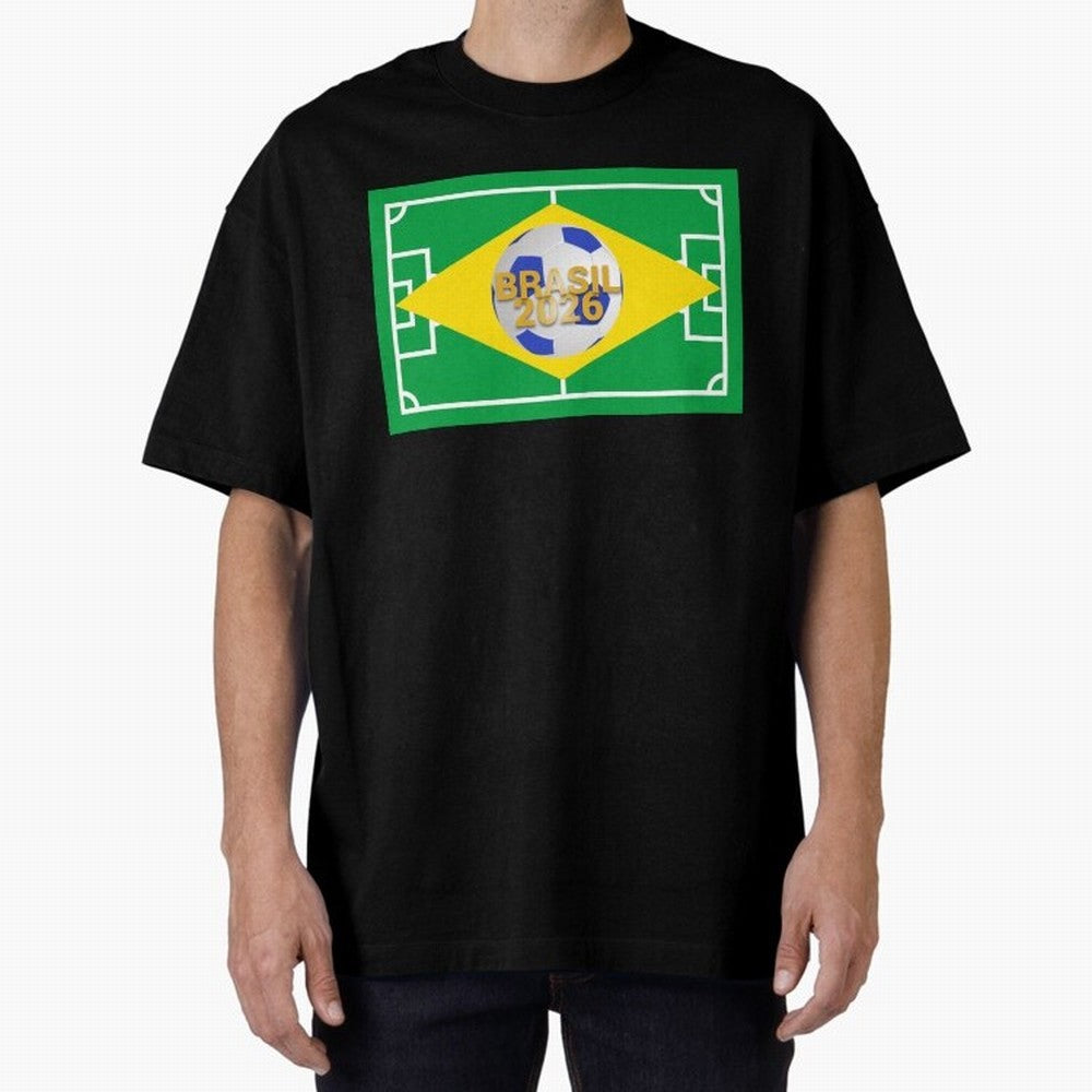 Brazil World Cup 2026 Oversized T-Shirt Feel the Heartbeat of FIFA World Cup 2026 USA Canada Mexico Spirit, with Brazil, Mbappe, Match Day Excitement, Supporter Culture, Golden Goals and Global Football Passion; Perfect for Fans, Collectors, Family