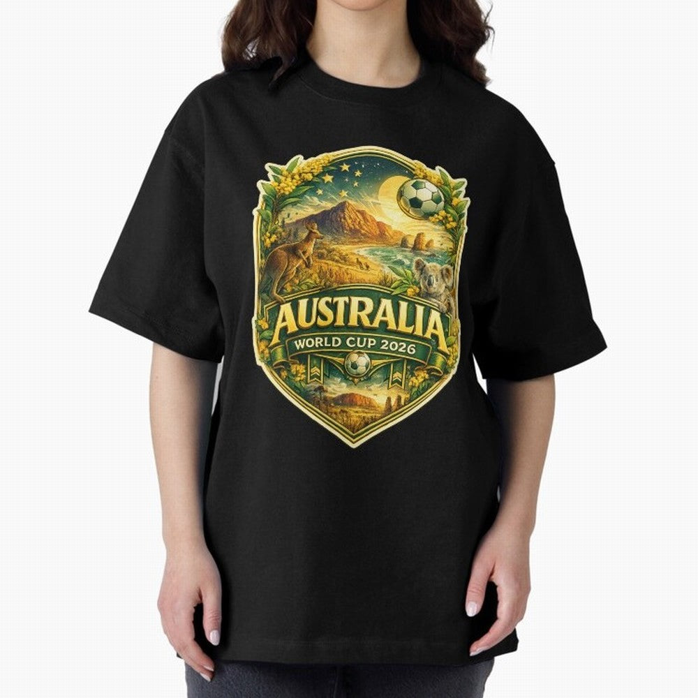 Australia FIFA World Cup 2026 Great Barrier Reef Outback Kangaroo Coast Oversized T-Shirt Celebrate Fan Culture around the FIFA World Cup 2026 Group Stage Journey through Haaland and Mbappe Highlights, Brazil Pride, Football History, Final Match
