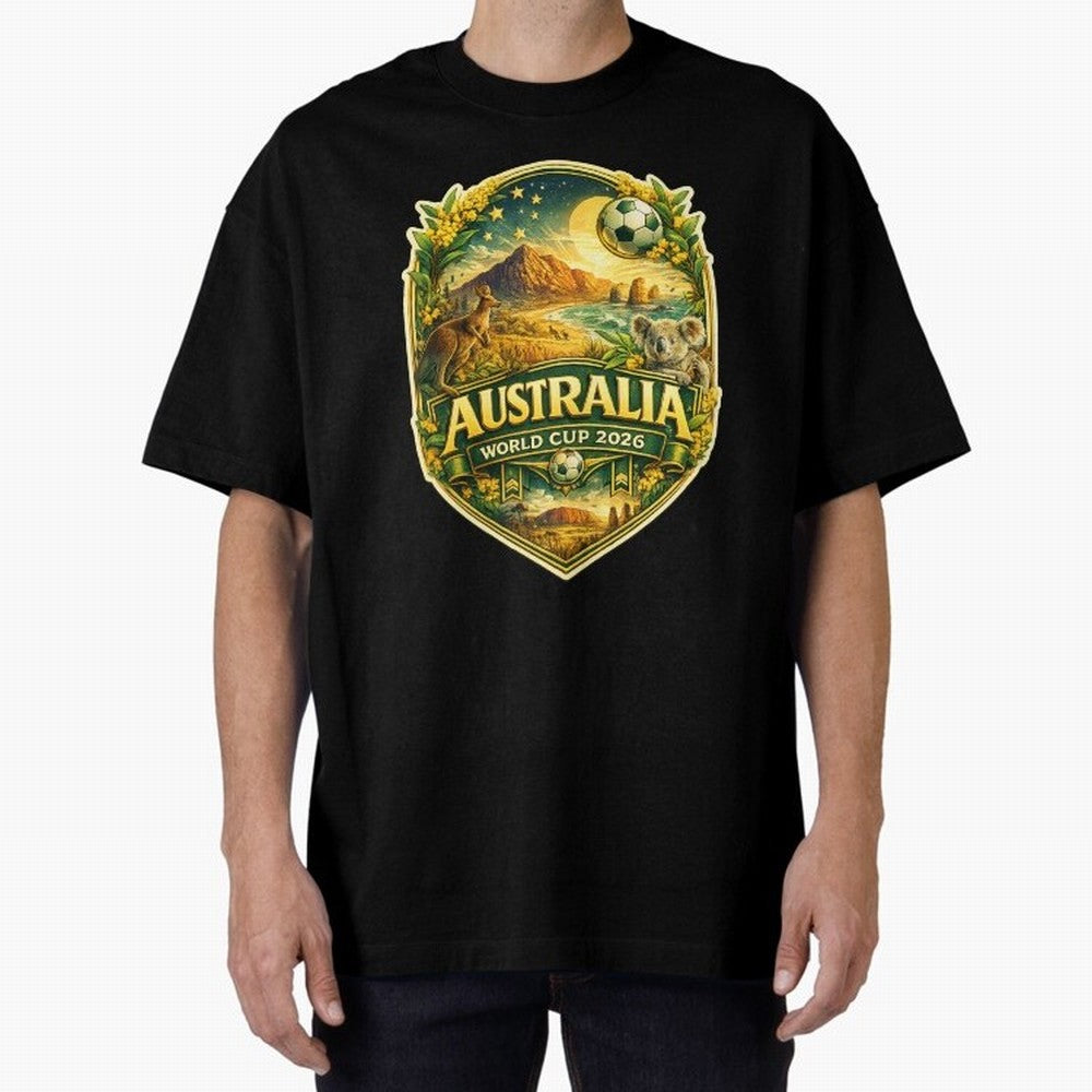 Australia FIFA World Cup 2026 Great Barrier Reef Outback Kangaroo Coast Oversized T-Shirt Celebrate Fan Culture around the FIFA World Cup 2026 Group Stage Journey through Haaland and Mbappe Highlights, Brazil Pride, Football History, Final Match
