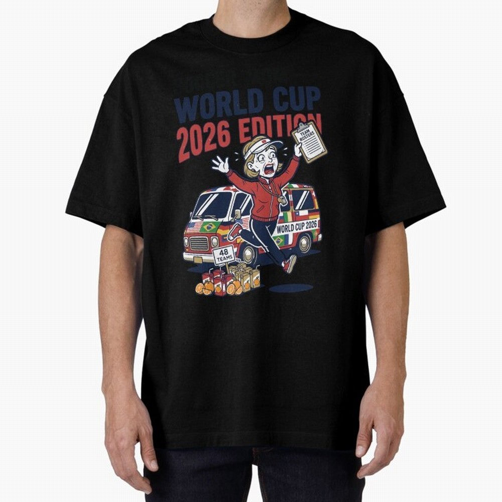 Soccer Mom ¡ª World Cup 2026 Edition V2 Oversized T-Shirt Feel the Heartbeat of FIFA World Cup 2026 Group Stage for Fans of Haaland and England and Germany, Bringing Football Passion, Legendary Performances, Festival Vibes and Supporter Community;