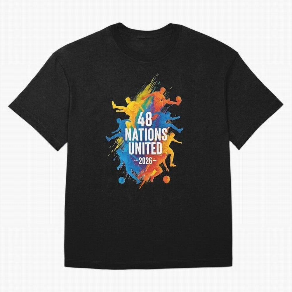 The Unity of World Football Oversized T-Shirt Fuel Your Fan Pride for FIFA World Cup 2026 for Fans of Messi, Neymar and Mbappe and Netherlands, Bringing Vintage Soccer Flavor, Modern Football Stars, National Flags and Final Night Emotion; Created