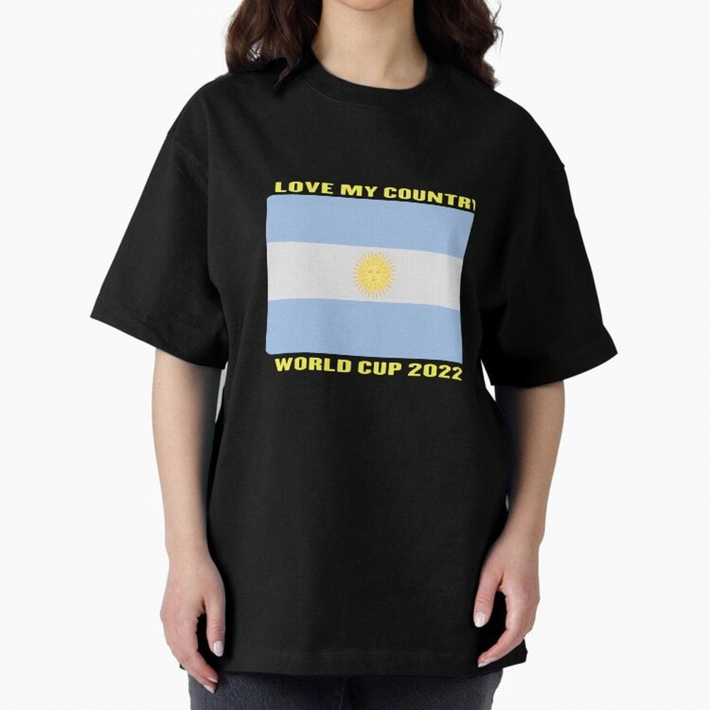I Love My Country Argentina World Cup 2022 Oversized T-Shirt Make the Season About Match Day Hype around FIFA World Cup 2026 USA Canada Mexico, Haaland, Germany, Retro Football Energy, Iconic Rivalries, Trophy Chase Drama and Stadium Atmosphere;