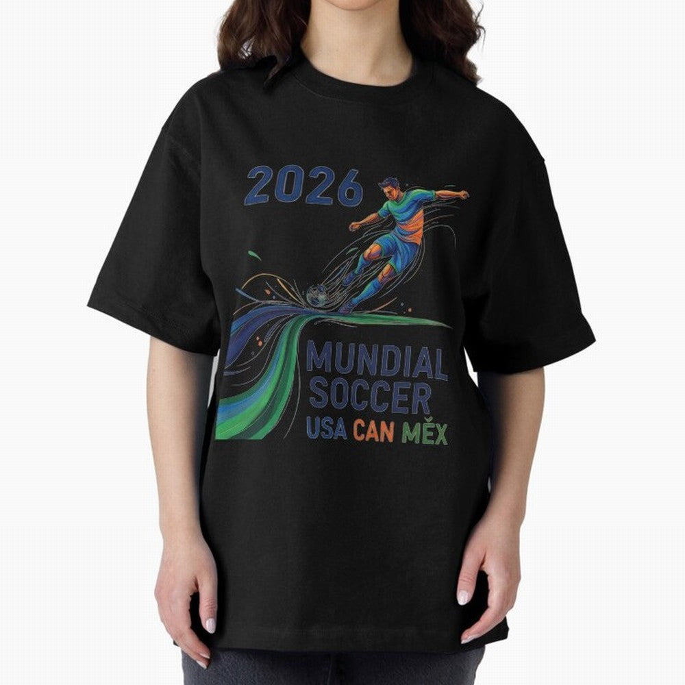 Triangular Goal Art 2026 Oversized T-Shirt Join Supporters Worldwide for FIFA World Cup 2026 Group Stage Spirit, Driven by England, Mbappe, Tournament Hype, Historic Matchups, Family Viewing Parties and Global Sports Pride; Made for Collectors Who