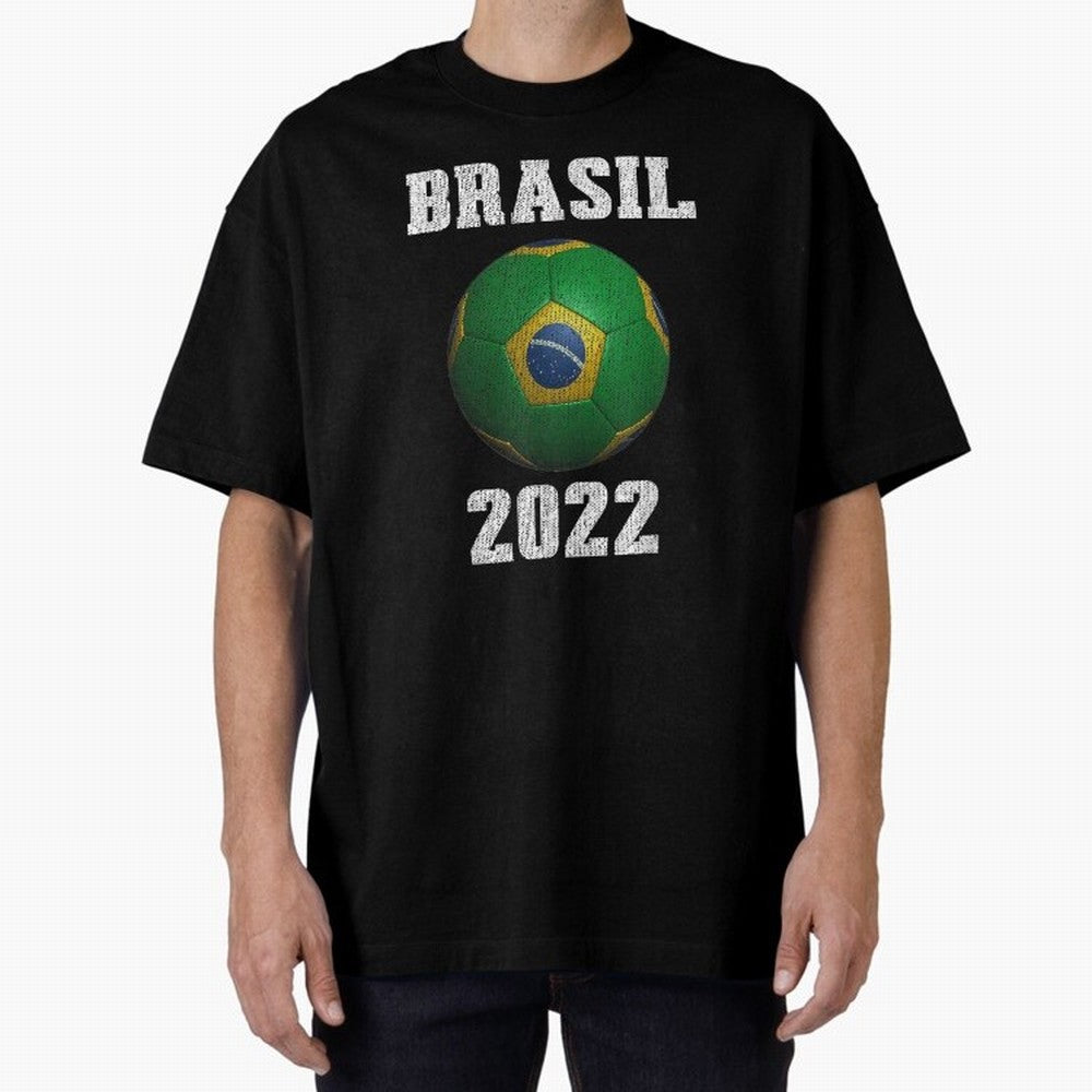 Brasil Flag Soccer Jersey Football Graphic Design T-Shirt Oversized T-Shirt Back Your Heroes with the FIFA World Cup 2026 Journey through CR7 Highlights, Brazil, Portugal and Argentina Pride, Global Supporter Spirit, Legendary Goals, National