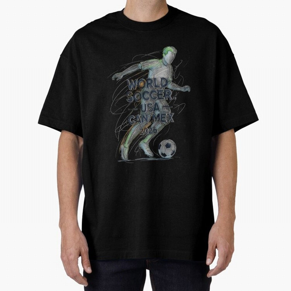Triumphant Kick 2026 Oversized T-Shirt Show Up for the Glory of FIFA World Cup 2026 for Fans of CR7 and France, Bringing Worldwide Fan Energy, Dramatic Goals, Stadium Lights and Championship Celebrations; Made for Die Hard Supporters, Soccer