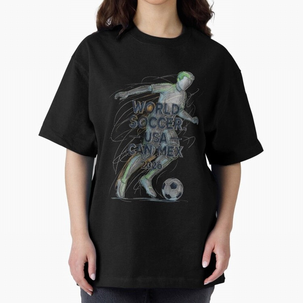 Triumphant Kick 2026 Oversized T-Shirt Show Up for the Glory of FIFA World Cup 2026 for Fans of CR7 and France, Bringing Worldwide Fan Energy, Dramatic Goals, Stadium Lights and Championship Celebrations; Made for Die Hard Supporters, Soccer