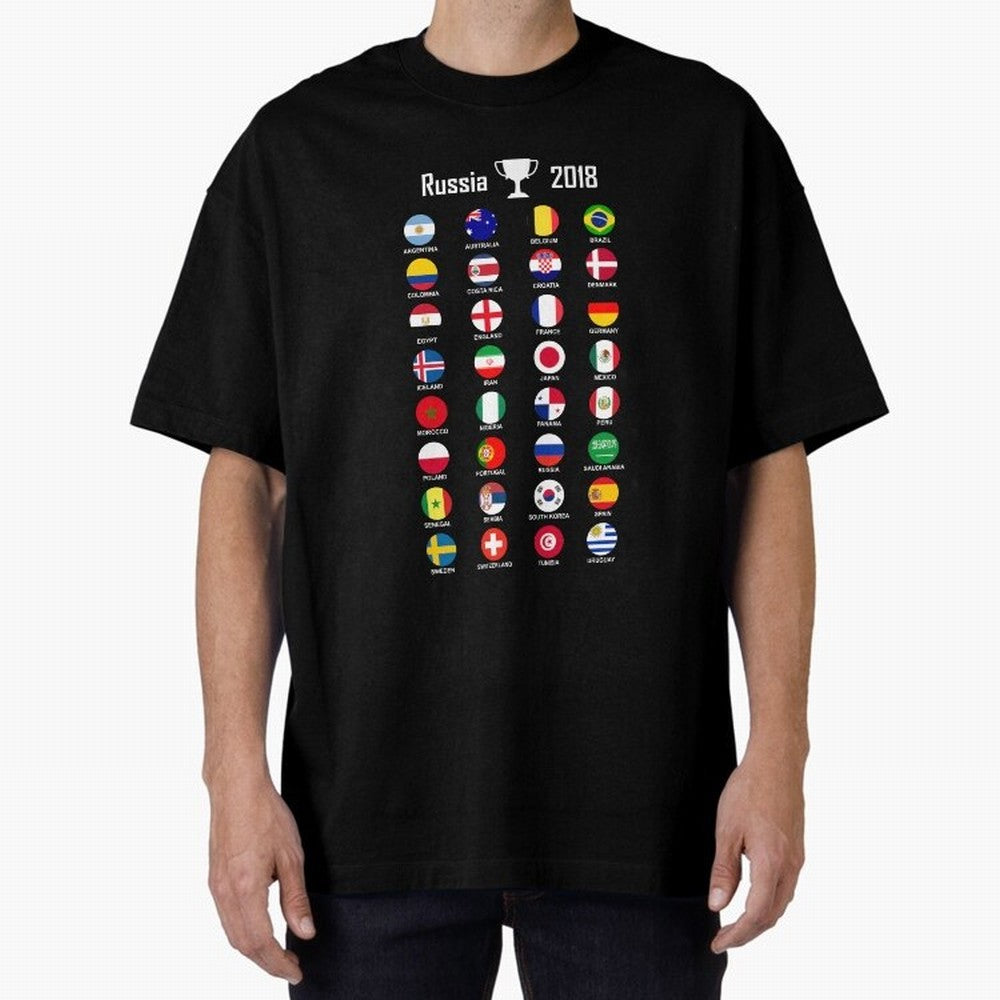 Russia 2018 Football Soccer Championship Oversized T-Shirt Celebrate Soccer Greatness during FIFA World Cup 2026 Celebrating Cristiano Ronaldo, Haaland and CR7, Argentina, France and Brazil Energy, Goal Celebration Energy, Supporter Heritage,