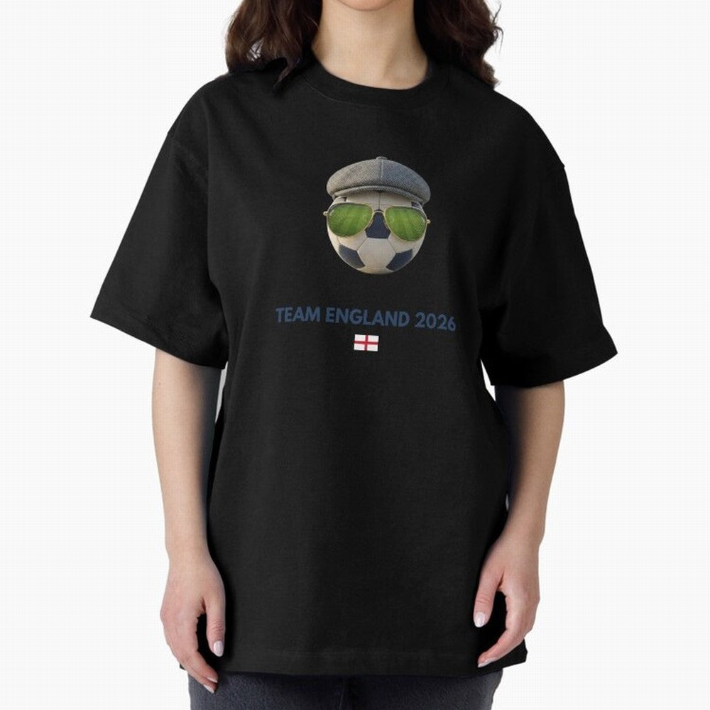 Football Fan Gear: Team England 2026 Oversized T-Shirt Represent FIFA World Cup 2026 for Fans of Messi, Neymar and Mbappe and England and Germany, Bringing Tournament Hype, Historic Matchups, Family Viewing Parties and Global Sports Pride; Perfect