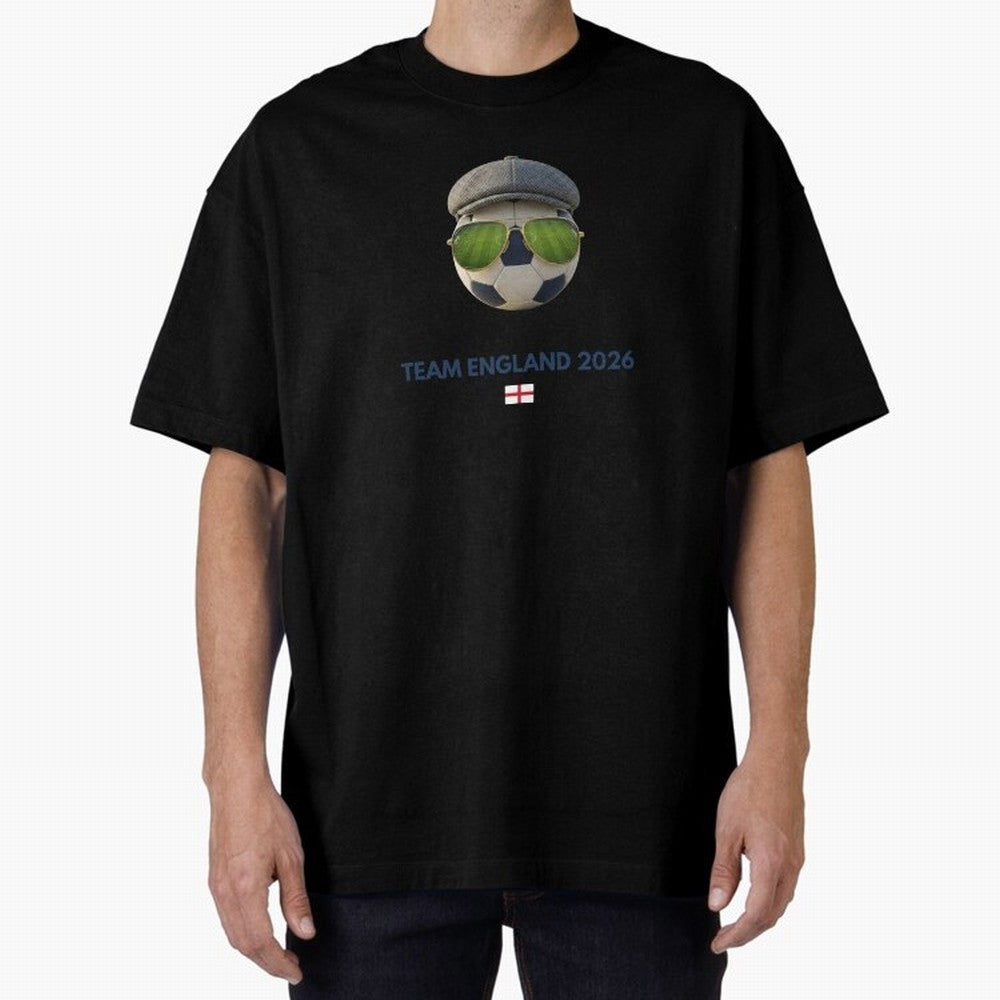 Football Fan Gear: Team England 2026 Oversized T-Shirt Represent FIFA World Cup 2026 for Fans of Messi, Neymar and Mbappe and England and Germany, Bringing Tournament Hype, Historic Matchups, Family Viewing Parties and Global Sports Pride; Perfect