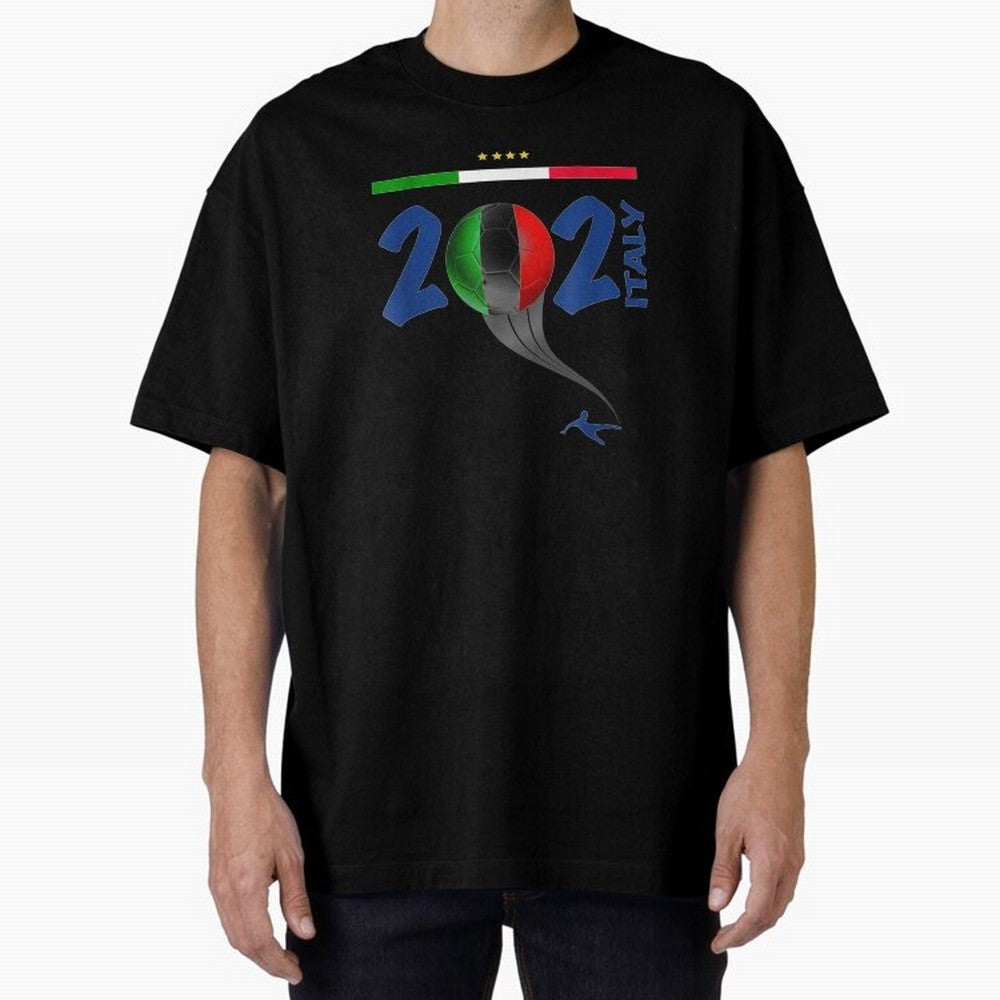 Italy Football - Italian Soccer National Team Oversized T-Shirt Represent Football Lovers during the FIFA World Cup 2026 Group Stage Journey through Cristiano Ronaldo Highlights, Spain and Netherlands Pride, Football Passion, Legendary