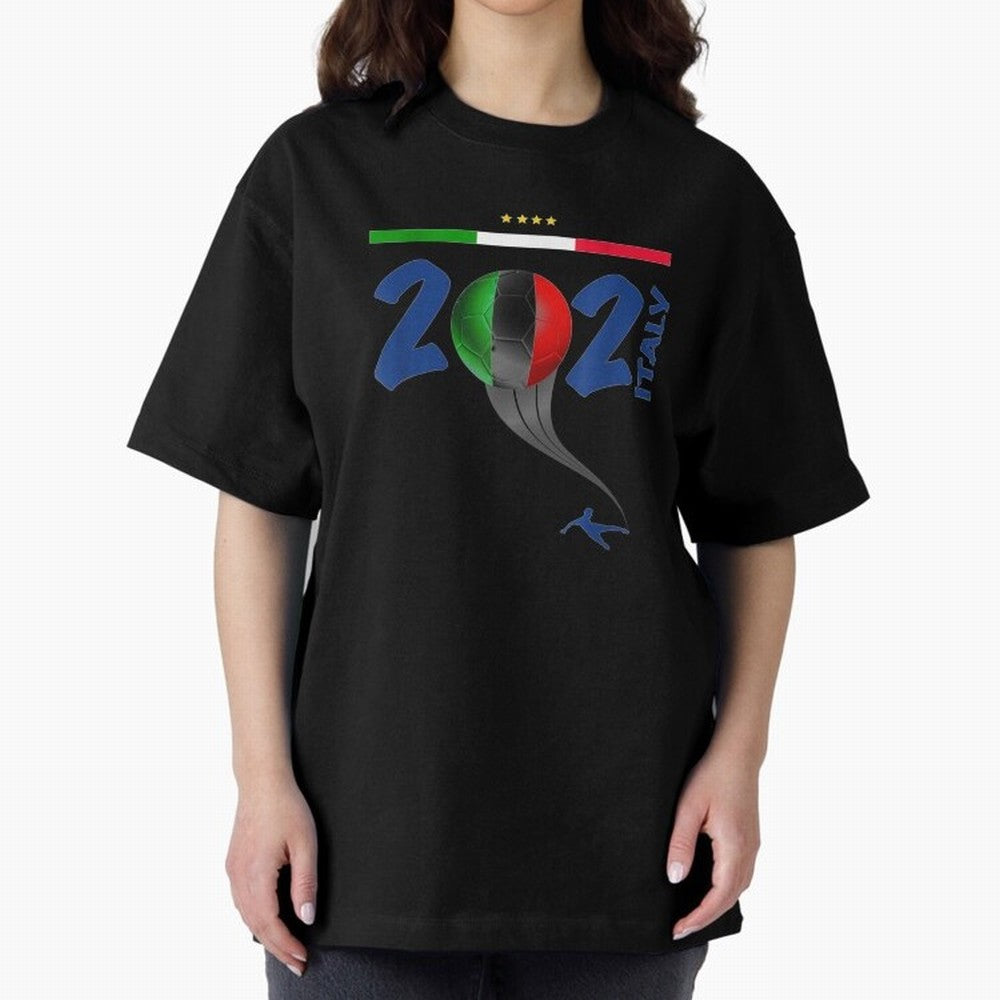 Italy Football - Italian Soccer National Team Oversized T-Shirt Represent Football Lovers during the FIFA World Cup 2026 Group Stage Journey through Cristiano Ronaldo Highlights, Spain and Netherlands Pride, Football Passion, Legendary