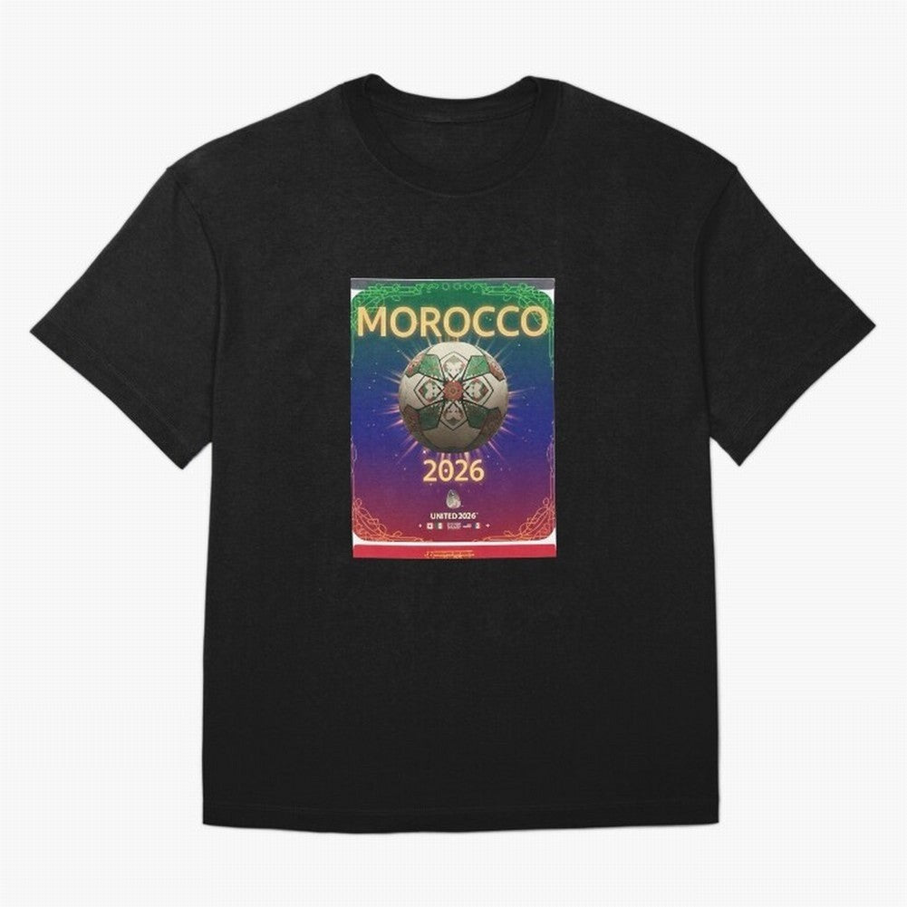 Morocco 2026 World Cup - Traditional Zellige Football Oversized T-Shirt Bring Stadium Energy to Global Football Passion for FIFA World Cup 2026 USA Canada Mexico, Made for Messi, Neymar and Mbappe, Netherlands, Goal Celebration Energy, Supporter