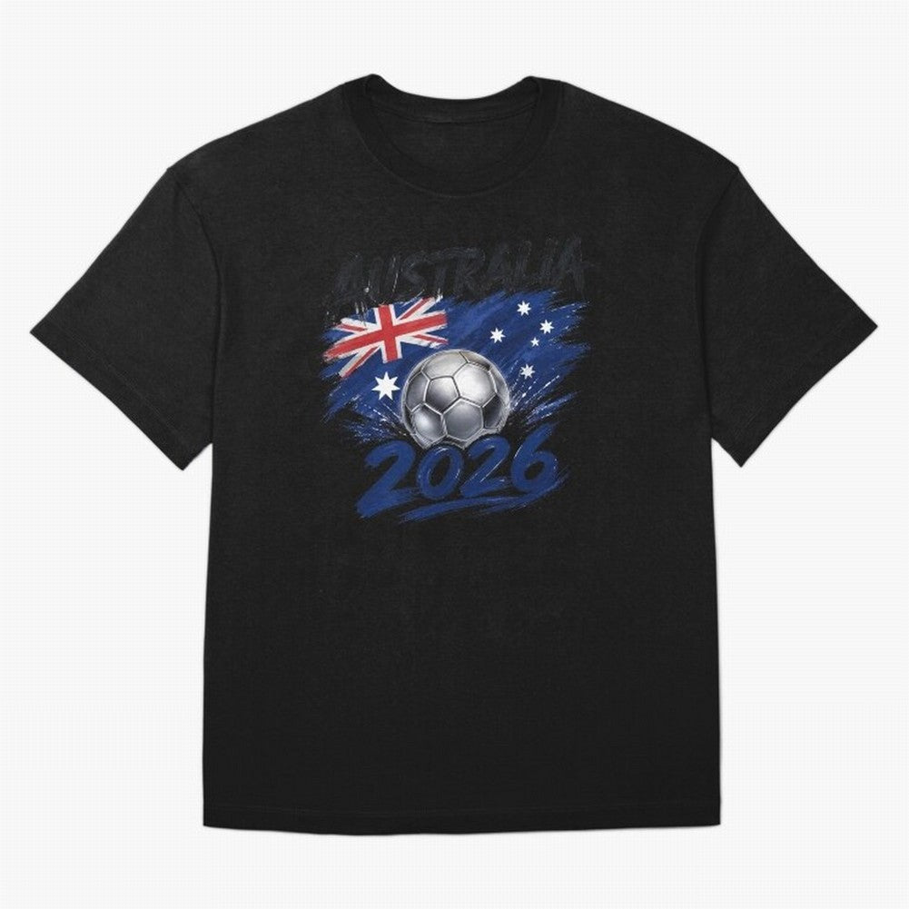 Australia Soccer 2026: Grunge Flag & Football Pride Oversized T-Shirt Show Your Love for FIFA World Cup 2026 Group Stage for Fans of Messi, CR7 and Mbappe and Brazil, Portugal and Argentina, Bringing Championship Spirit, Famous Goals, Roaring