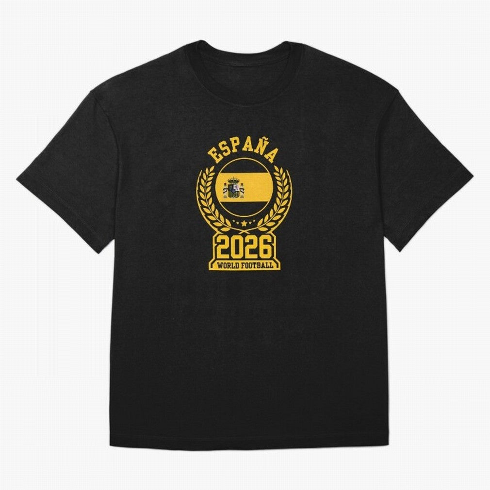 Spain World Football 2026 T-Shirt_87604013 Oversized T-Shirt Show Match Day Excitement for FIFA World Cup 2026 USA Canada Mexico for Fans of Messi and Cristiano Ronaldo and Argentina and Brazil, Bringing Vintage Soccer Flavor, Modern Football