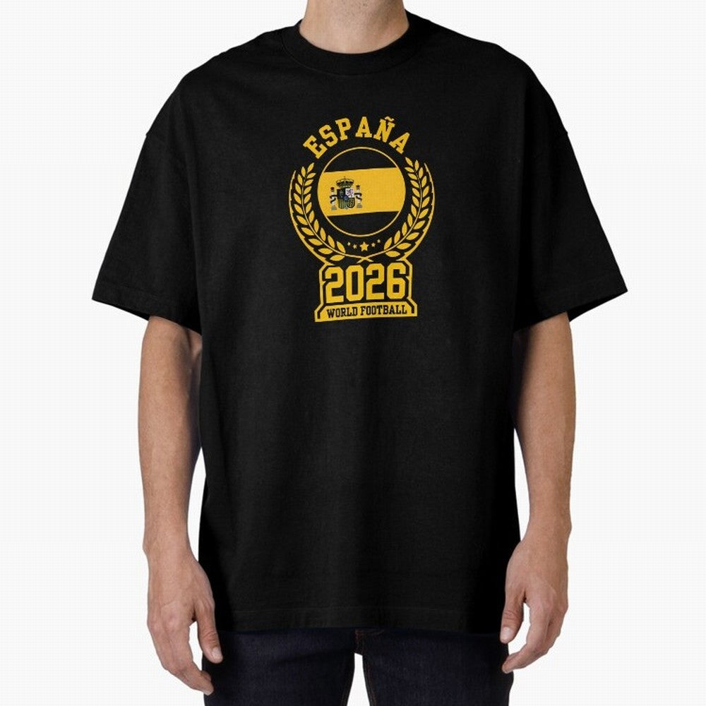 Spain World Football 2026 T-Shirt_87604013 Oversized T-Shirt Show Match Day Excitement for FIFA World Cup 2026 USA Canada Mexico for Fans of Messi and Cristiano Ronaldo and Argentina and Brazil, Bringing Vintage Soccer Flavor, Modern Football