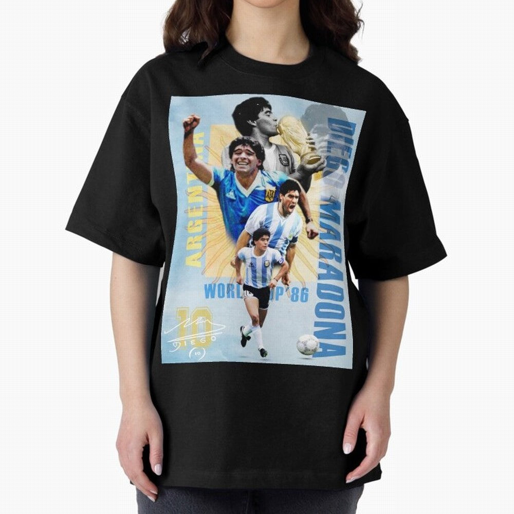 Diego Maradona Argentina Poster - Iconic World Cup Legend Art Print Oversized T-Shirt Celebrate Classic Football Spirit in Match Day Hype around FIFA World Cup 2026 Group Stage, CR7, Spain and Netherlands, Football History, Final Match Energy,