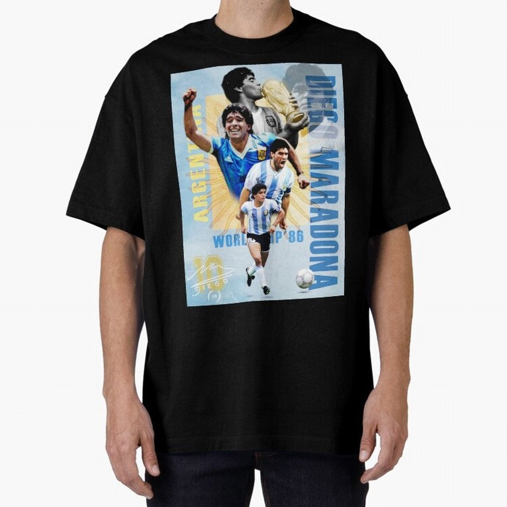 Diego Maradona Argentina Poster - Iconic World Cup Legend Art Print Oversized T-Shirt Celebrate Classic Football Spirit in Match Day Hype around FIFA World Cup 2026 Group Stage, CR7, Spain and Netherlands, Football History, Final Match Energy,