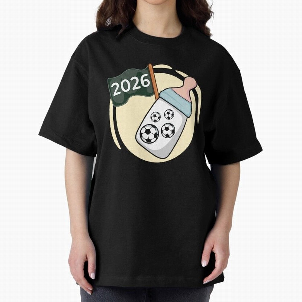 Baby 2026 FOOTBALL Oversized T-Shirt Follow Every Goal of Global Football Passion for FIFA World Cup 2026 Group Stage, Made for Cristiano Ronaldo, Haaland and CR7, Spain and Netherlands, Champion Mindset, Group Stage Buzz, Knockout Tension and
