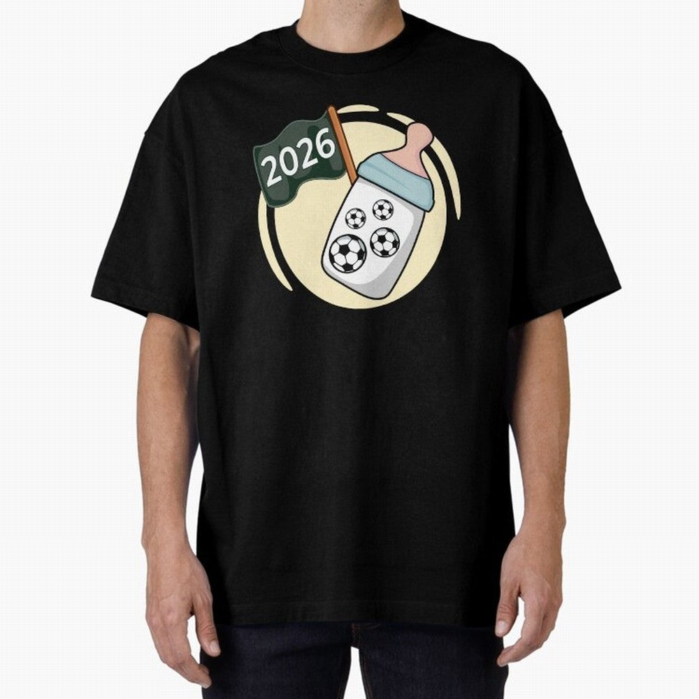Baby 2026 FOOTBALL Oversized T-Shirt Follow Every Goal of Global Football Passion for FIFA World Cup 2026 Group Stage, Made for Cristiano Ronaldo, Haaland and CR7, Spain and Netherlands, Champion Mindset, Group Stage Buzz, Knockout Tension and