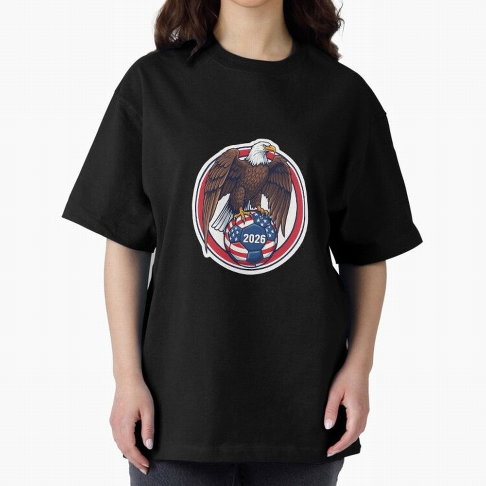 Usa Eagle Soccer 2026 American Pride Football Oversized T-Shirt Bring Trophy Dreams to the FIFA World Cup 2026 USA Canada Mexico Journey through Haaland Highlights, Portugal Pride, Stadium Memories, Football Loyalty, International Chants and