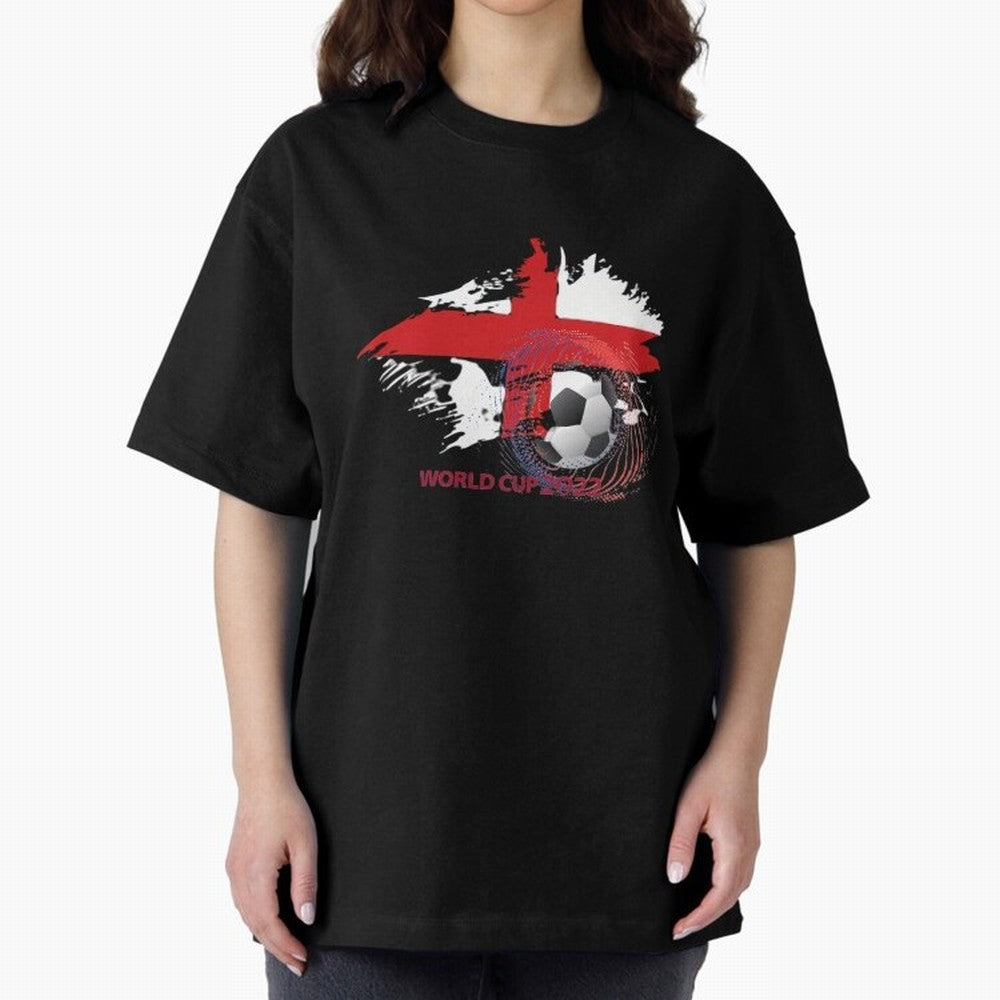 England World Cup 2022 Oversized T-Shirt Turn Up for FIFA World Cup 2026 USA Canada Mexico for Fans of Neymar and Portugal, Bringing Football History, Final Match Energy, Crowd Noise and Once in a Lifetime Moments; Perfect for Fans, Collectors,