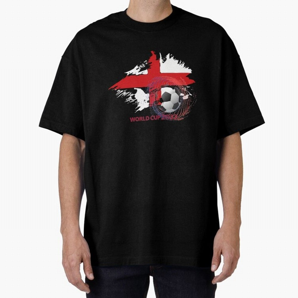 England World Cup 2022 Oversized T-Shirt Turn Up for FIFA World Cup 2026 USA Canada Mexico for Fans of Neymar and Portugal, Bringing Football History, Final Match Energy, Crowd Noise and Once in a Lifetime Moments; Perfect for Fans, Collectors,