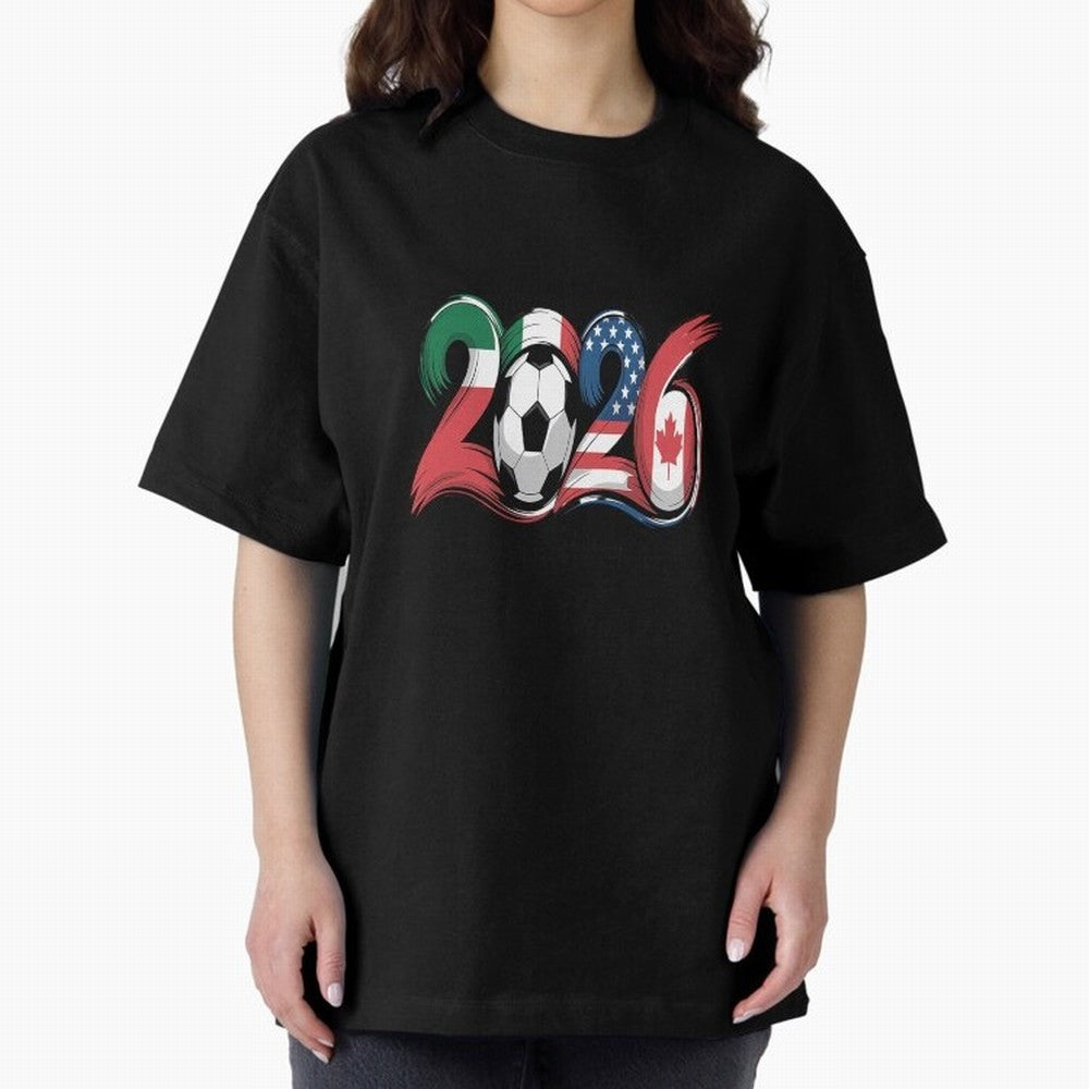 2026 Soccer Play Game Year Players Oversized T-Shirt Support FIFA World Cup 2026 for Fans of CR7 and Messi and Portugal, Spain and Germany, Bringing Football History, Final Match Energy, Crowd Noise and Once in a Lifetime Moments; Made for Die Hard