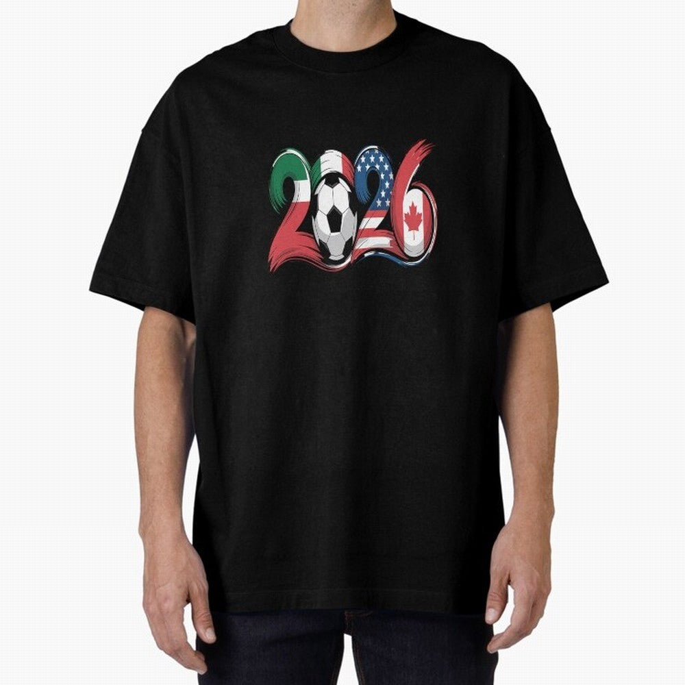 2026 Soccer Play Game Year Players Oversized T-Shirt Support FIFA World Cup 2026 for Fans of CR7 and Messi and Portugal, Spain and Germany, Bringing Football History, Final Match Energy, Crowd Noise and Once in a Lifetime Moments; Made for Die Hard