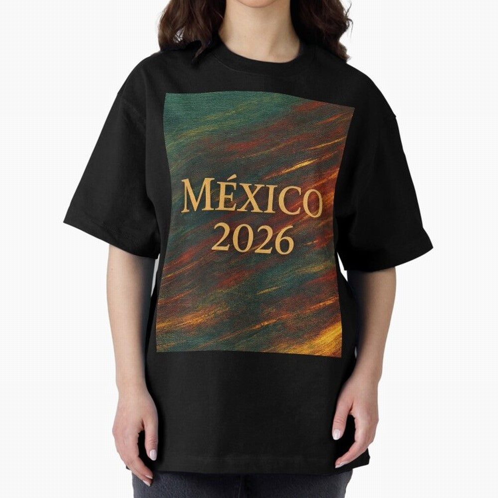 Mexico 2026 Arc of Color - Elegant and Luxury Design for Soccer Fans Oversized T-Shirt Live the Energy of FIFA World Cup 2026 Group Stage Made for Haaland, Argentina and Brazil Energy, Stadium Memories, Football Loyalty, International Chants and
