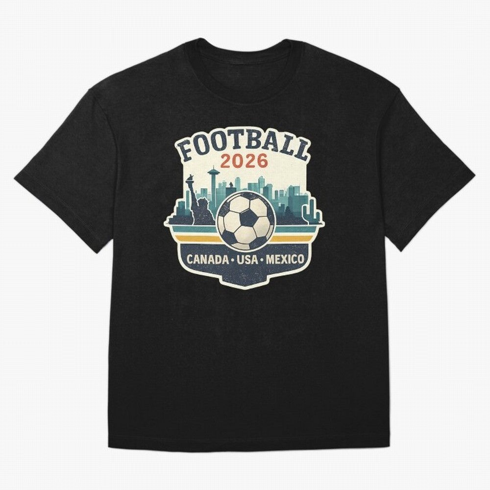 Football 2026 One World One Goal Oversized T-Shirt Show Support during Global Football Passion for FIFA World Cup 2026, Driven by Cristiano Ronaldo, Argentina and Brazil, Championship Spirit, Famous Goals, Roaring Crowds and International Football