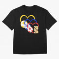 Football 2026 Hearts Colombia Sports Design Oversized T-Shirt Live the Energy of FIFA World Cup 2026 Group Stage for Fans of Messi and Brazil, Bringing Soccer Culture, Superstar Moments, National Team Dreams and Competitive Fire; Perfect for