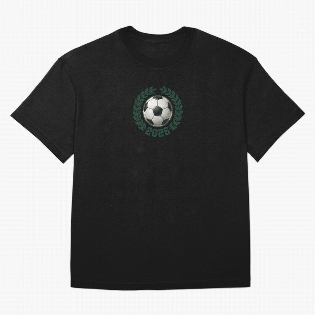 Retro Soccer 2026 Varsity Laurel Wreath Graphic Oversized T-Shirt Bring World Football Passion into FIFA World Cup 2026 Group Stage Featuring CR7 and Messi, Brazil Energy, Classic Soccer Heritage, Championship Pressure, Fan Loyalty and
