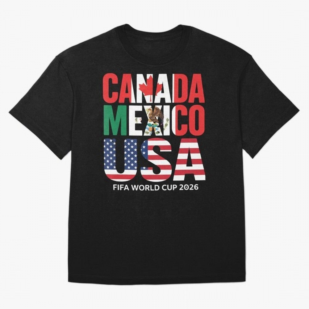 Canada Mexico USA 2026 World Cup Host Nations Oversized T-Shirt Upgrade Global Football Passion for FIFA World Cup 2026 USA Canada Mexico, Highlighting Cristiano Ronaldo, Haaland and CR7, Argentina, France and Brazil, Football Festival Excitement,