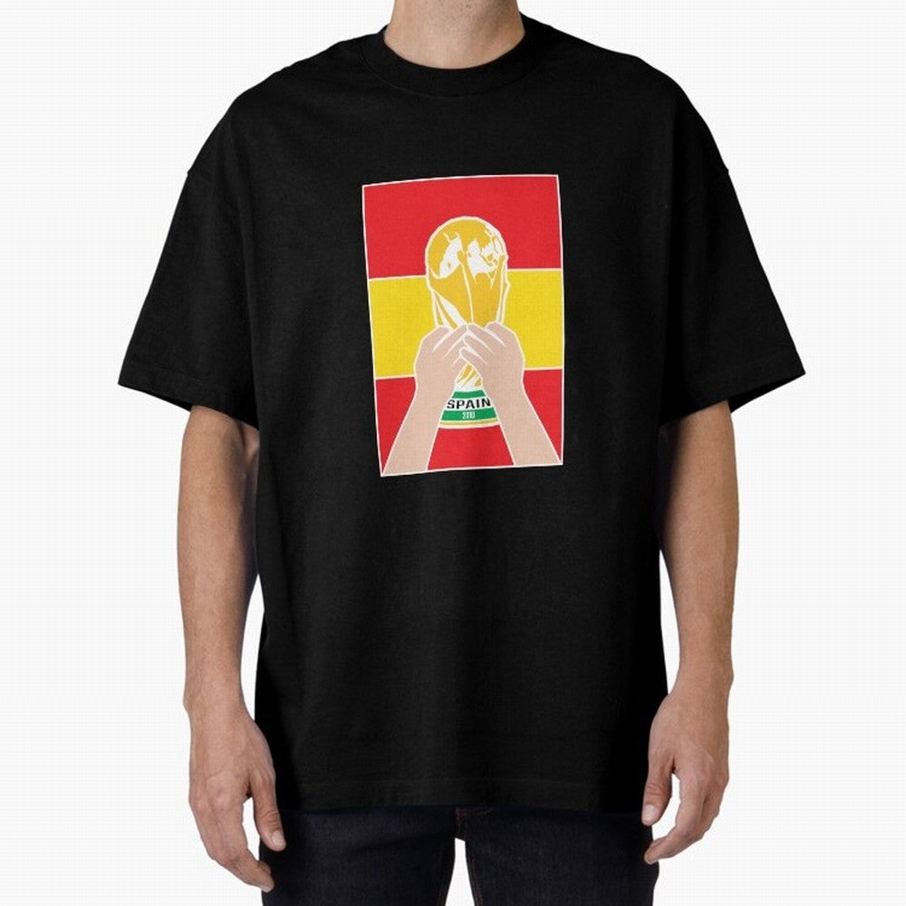 Champion Spain 2010 Oversized T-Shirt Capture Stadium Memories from FIFA World Cup 2026 for Fans of Haaland and Germany, Bringing Championship Spirit, Famous Goals, Roaring Crowds and International Football Unity; Ideal for Football Dads, Football
