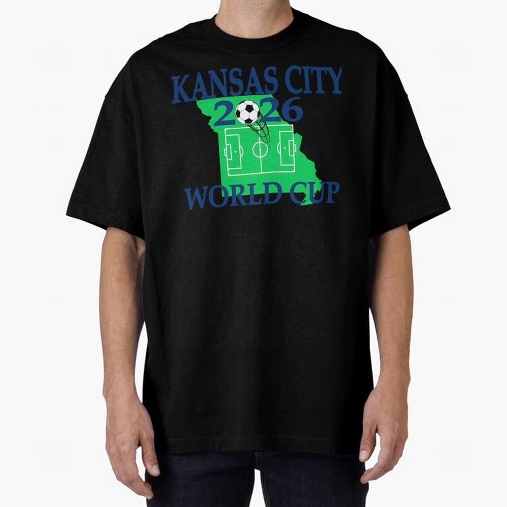 Kansas City 2026 world cup Oversized T-Shirt Back the Journey through FIFA World Cup 2026 Group Stage Centered on CR7 and Messi, Spain and Netherlands Energy, Soccer Culture, Superstar Moments, National Team Dreams and Competitive Fire; Great for