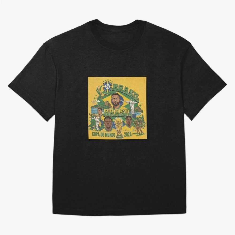 Brazil Football 2026 ¨C Retro World Cup Fan Art Oversized T-Shirt Fuel the Hype around Match Day Hype around FIFA World Cup 2026, Mbappe, England and Germany, Classic Soccer Heritage, Championship Pressure, Fan Loyalty and International Pride;
