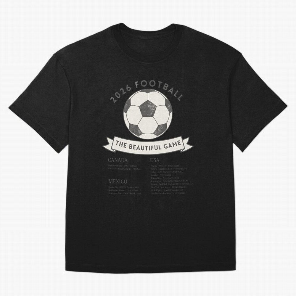 2026 Football Soccer Host Cities Beautiful Game Oversized T-Shirt Cheer through Every Moment of FIFA World Cup 2026 USA Canada Mexico for Fans of Neymar, Haaland and Cristiano Ronaldo and Portugal, Bringing Supporter Pride, Iconic Celebrations,