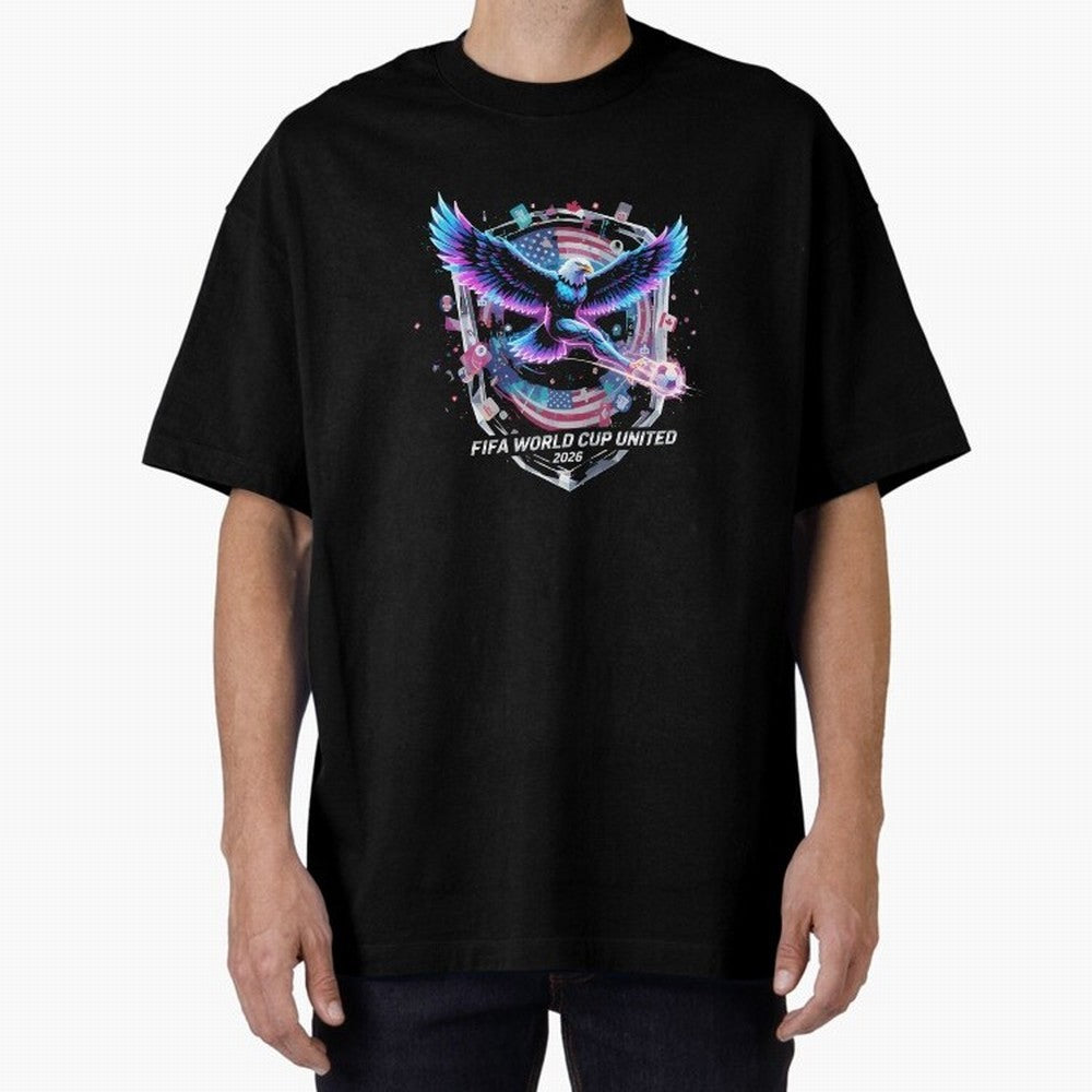 FIFA World Cup 2026 United Eagle Soccer Art T-Shirt_86867742 Oversized T-Shirt Bring Trophy Dreams to Global Football Passion for FIFA World Cup 2026 Group Stage, Connected to Cristiano Ronaldo, Haaland and CR7, England, France and Netherlands,