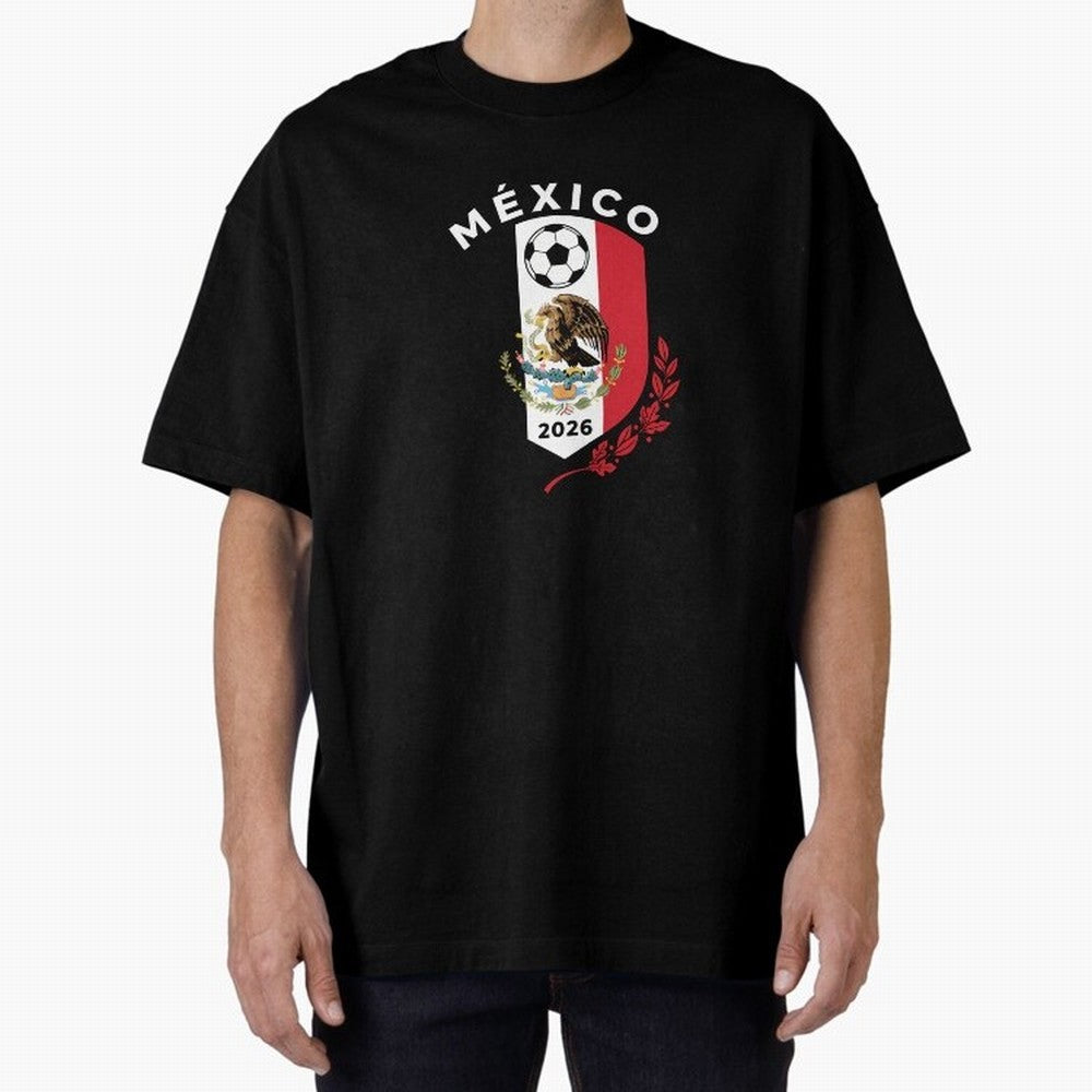 Mexico Emblem World Cup Soccer 2026 Football Crew T-Shirt_83050167 Oversized T-Shirt Celebrate Soccer Greatness during FIFA World Cup 2026 Spirit, Made for Germany, Cristiano Ronaldo, Supporter Pride, Iconic Celebrations, Legendary Names and Global